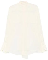 ARMARIUM - Elide Tie-Neck Button-Cuff Blouse - Lyst