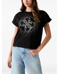 Guess - Rhinestones Logo T-Shirt - Lyst