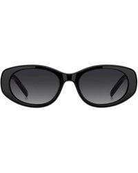 BOSS - Logo-Plaque Oval-Frame Sunglasses - Lyst