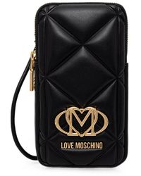 Love Moschino - Étui Pour Téléphone Matelassé À Plaque Logo - Lyst