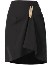 Moschino - Clothespin-Embroidery Ruffled Mini Skirt - Lyst