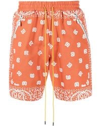 Rhude - Graphic-Print Track Shorts - Lyst