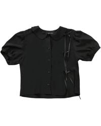 Simone Rocha - Shirt Met Verfraaide Strik - Lyst