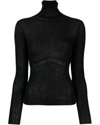 Patrizia Pepe - Logo-embossed Ribbed-knit Top - Lyst
