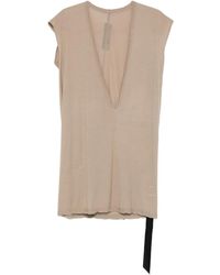 Rick Owens - Dylan Plunge-Neck Sleeveless T-Shirt - Lyst