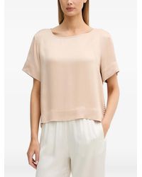 Sisley - Embroidered Short-Sleeve Blouse - Lyst