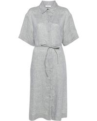 Peserico - Linen Belted Shirt Dress - Lyst