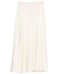 forte_forte - Satin-Finish Elasticated-Waist Midi Skirt - Lyst