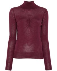 SOLOTRE - Geraffter Rollkragenpullover - Lyst