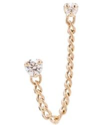 Zoe Chicco - 14Kt Diamond Stud Chain Earring - Lyst