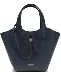 Giorgio Armani - Top-Handles Leather Tote Bag - Lyst