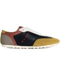Marni - Leather And Suede Softy Soccer Sneaker - Lyst