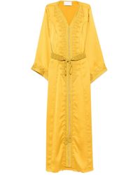 Reem Al Dhaheri - Embroidered V-Neck Midi Kaftan - Lyst