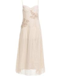 Agua Bendita - Rayna Floral-Embellished Midi Dress - Lyst