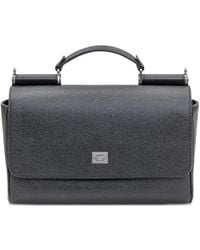 Dolce & Gabbana - Top-Handle Leather Tote Bag - Lyst