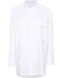 Victoria Beckham - Logo-Embroidered Cotton Shirt - Lyst