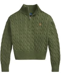 Polo Ralph Lauren - Cable-Knit Quarter-Zip Sweater - Lyst