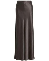 Alberta Ferretti - Satin-Effect Flared Maxi Skirt - Lyst