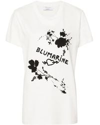 Blumarine - Logo-Embroidered Cotton T-Shirt - Lyst