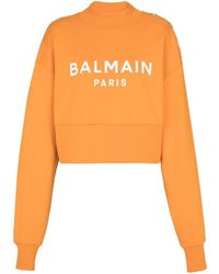 Balmain - Logo-print Organic-cotton Sweatshirt - Lyst