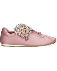 Jeffrey Campbell - Faux-Pearl Embellished Satin Sneakers - Lyst