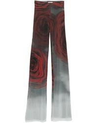 Jean Paul Gaultier - Rose-Print Mesh Trousers - Lyst