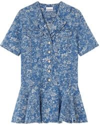 Ganni - Tapestry Mini Dress - Lyst
