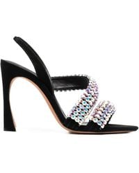 Alexandre Birman - Crystal-Embellished Leather Sandals - Lyst