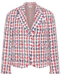 Thom Browne - Gingham Satin Ribbon Tweed Sportcoat - Lyst
