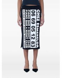 VAQUERA - Chez Esmerelda Graphic-Print Midi Skirt - Lyst