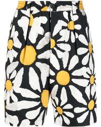 Marni - Floral-print Cotton Bermuda Shorts - Lyst