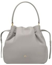 Aigner - Medium Paola Leather Shoulder Bag - Lyst