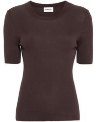 P.A.R.O.S.H. - Short-Sleeve Ribbed-Knit Top - Lyst