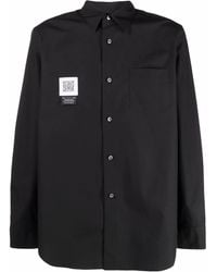 Fumito Ganryu - Drapiertes Hemd Mit Logo-Patch - Lyst