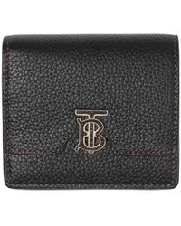 Burberry - Grainy Leather Tb Bi-fold Wallet - Lyst