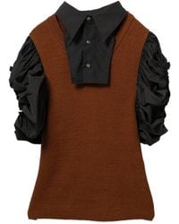 Toga - Faux-Collar Ruffled Top - Lyst