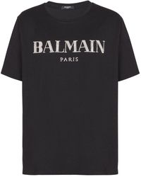 Balmain - Vintage T-Shirt mit Kristallen - Lyst