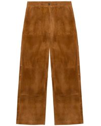 Jonathan Simkhai - Bates Suede Straight-Leg Trousers - Lyst