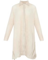 GONGDID DESIGN - Crinkled-Effect Mini Shirt Dress - Lyst
