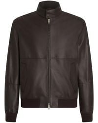 ZEGNA - Leather Bomber Jacket - Lyst