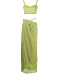 Rayane Bacha - Cut-Out Metallic Maxi Dress (Set Of Two) - Lyst