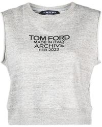 Tom Ford - Cotton Tank Top With Logo Print - Lyst