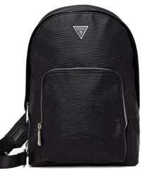 Guess - Milano Logo-Plaque Textured Backpack - Lyst