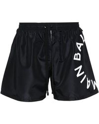 Balmain - Logo-jacquard Swim Shorts - Lyst