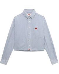 AAPE BY A BATHING AP - Heart-Patch Striped Shirt - Lyst