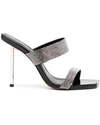 SCHUTZ SHOES - 120mm Crystal-embellished Leather Mules - Lyst