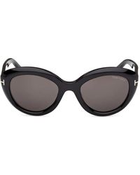 Tom Ford - Round-Frame T-Logo Sunglasses - Lyst