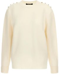 Roberto Cavalli - Button-Embellished Wool Sweater - Lyst
