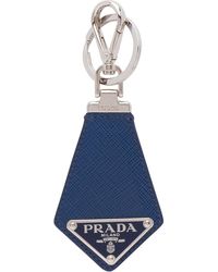 Prada - Logo Plaque Keychain - Lyst