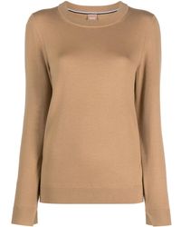 BOSS - Jersey con cuello redondo y placa del logo - Lyst